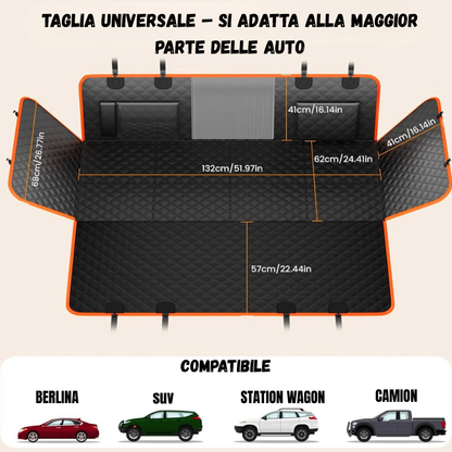 Caniaura™ – Coprisedile Auto per Cani con Fondo Rigido, Protezione Totale